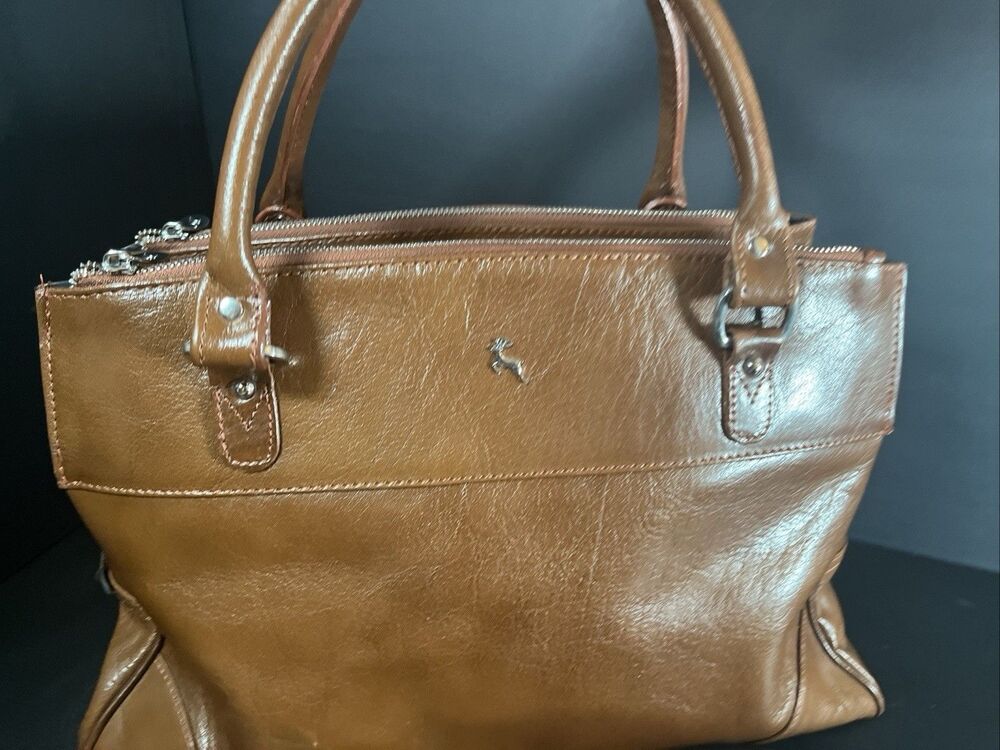 Ashwood Leather “Gina Bridge” Brown Convertible Large Tote Messenger Bag
